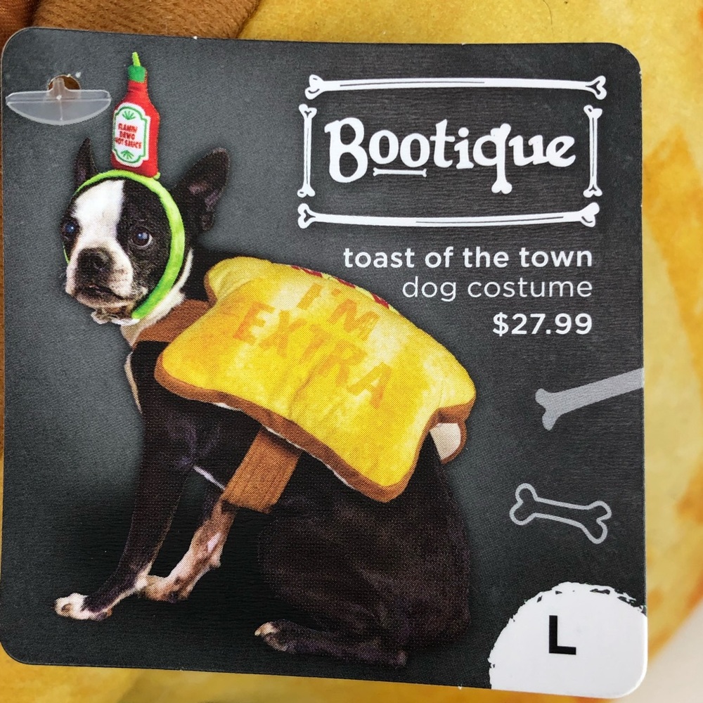 Boutique Dog Avocado Toast Costume Size L 17"-19"